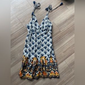 Farm Rio Mini Dress | Solaris|NWT|Spaghetti strap|Tassels|Tropical|Colorful|M